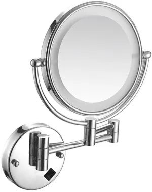 Wall Mounted 8 Inch Makeup Mirror 5X Magnification Vanity Mirror Concealed Install Vanity Mirror 360° (Color : #6)
