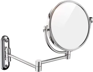 Wall-Mounted Makeup Mirror 360°Rotating Function Chrome Extendable Swivel Mirror 6 Inch Makeup Mirror Bathroom Metal