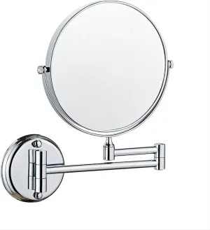 Wall Mounted Makeup Mirror, Bathroom Mirrors, Makeup Vanity Mirrors, 360 Rotation Extendable Magnification Ratio Double Sided for Bathroom Hotel Shaving Mirror (Silver White 8inches 10x)
