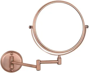 Wall Mounted Makeup Mirror with 3X Magnification, Makeup Mirror for Girls, 6 Inches, 360 Degree Swivel, Two-Sided Extendable, Bathroom and Hotel, Chrome Finish, Made of Brass