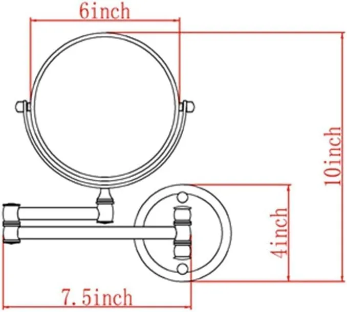 Wall Mounted Makeup Mirrors Magnifying Extend Sturdy Adjustable Shaving Cosmetic Mirror Bathroom Vanity Mirrors