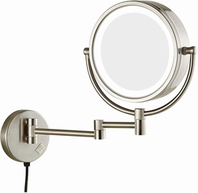 Wall Mounted Makeup Mirror, 3x/5x/7x/10x Magnification 8'' Two-Sided Swivel Extendable Bathroom Mirror, Extendable Arm, Chrome Bedroom Shaving Mirror (Color : Golden, Size : 7X)