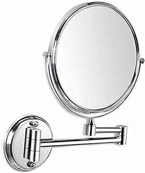 Wall Mounted Makeup Mirror 6 Inch, 3X Magnifying Double-Sided Retractable Vanity Mirror