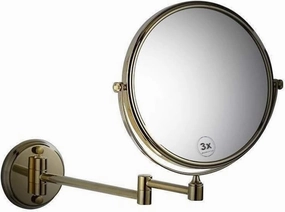 Wall-Mounted Makeup Mirror 6-inch Cosmetic Mirror Bathroom Wall-Mounted Folding Gold Beauty Mirror Double-Sided