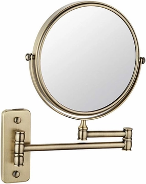 Wall Mounted Makeup Mirror, 6-Inch Two-Sided Swivel Wall Mount Mirror with 3X/5x Magnification, 10.5-Inch Extension, 360 Degree Swivel, No Light, for Bathroom Vanity, Round Shape (Color : 3X)