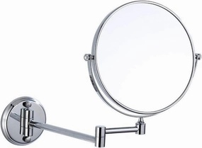 Wall-Mounted Makeup Mirror All-Copper Silver Makeup Mirror 6-inch Bathroom Wall-Mounted Folding Beauty Mirror Double-Sided