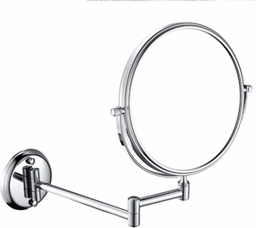 Wall-Mounted Makeup Mirror Bathroom Wall-Mounted Vanity Mirror 8 Inch Double-Sided Folding 5X Magnifying Glass Metal Mirror