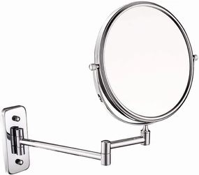 Wall-Mounted Makeup Mirror Foldable Wall-Mounted 6-inch Cosmetic Mirror Bathroom Round Metal 3X Magnification Double