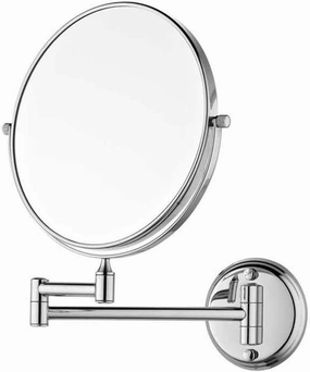 Wall-Mounted Makeup Mirror Wall-Mounted 8-inch Vanity Mirror Bathroom Folding Double-Sided Metal 7X Magnifier