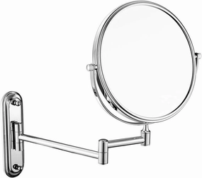 Wall-Mounted Makeup Mirror Wall-Mounted Vanity Mirror 8 Inch 10X Magnifying Metal Mirror Retractable Folding Premium Modern
