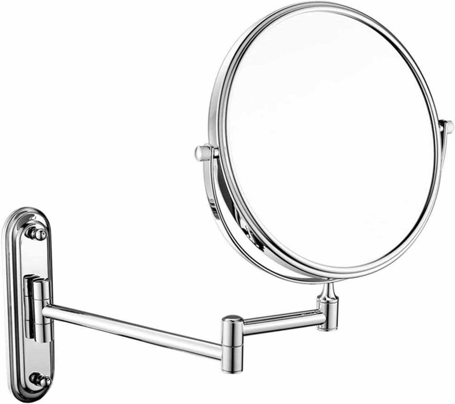 Wall-Mounted Makeup Mirror Wall-Mounted Vanity Mirror 8 Inch 10X Magnifying Metal Mirror Retractable Folding Premium Modern