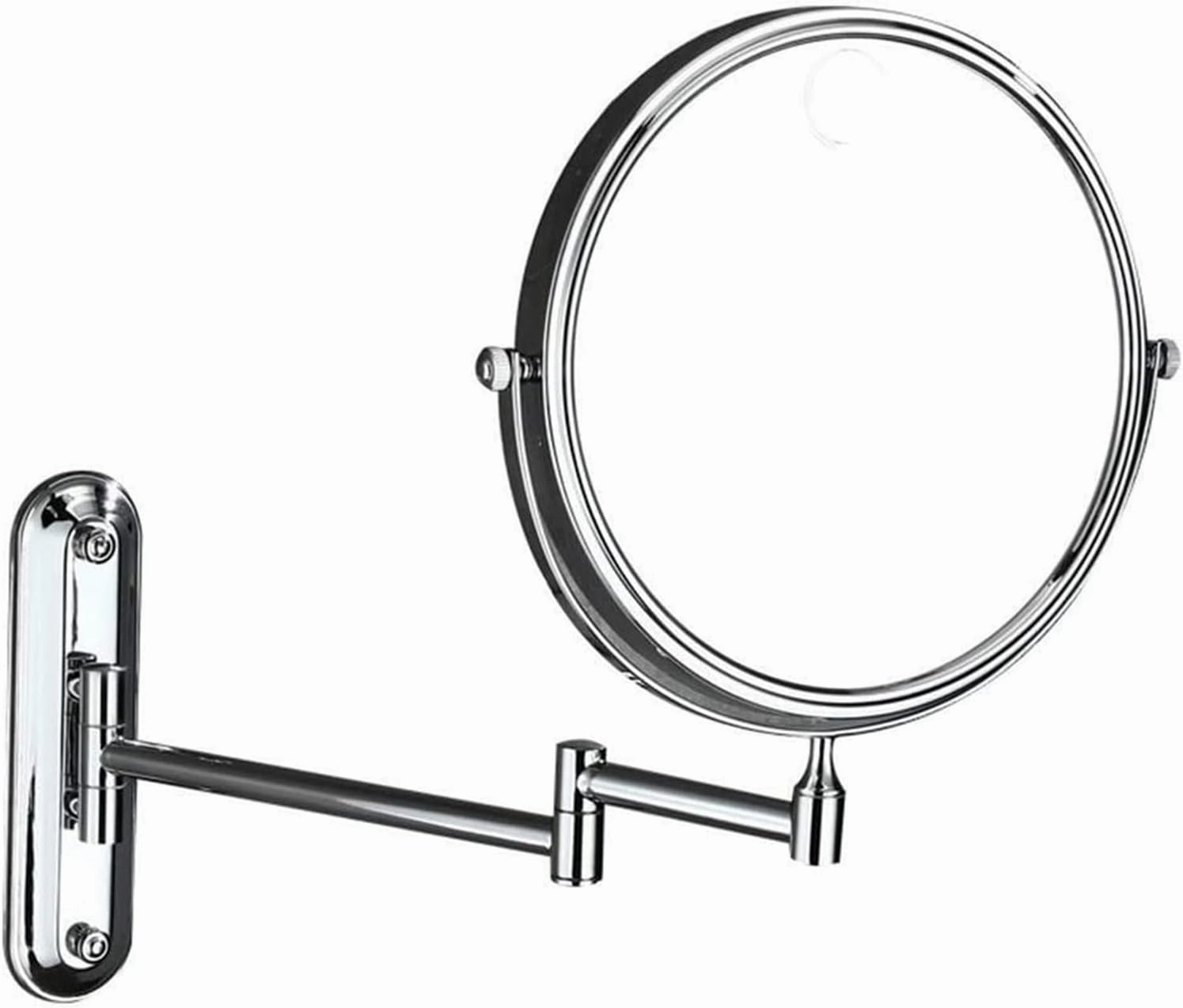 Wall-Mounted Makeup Mirror Wall-Mounted Vanity Mirror 8 Inch Folding Telescopic 3X Magnification Double-Sided Beauty Mirror