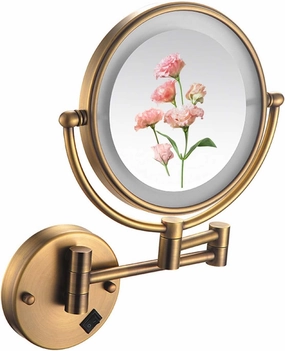 Wall Mounted Makeup Mirror with Magnification, Two-Sided Bathroom Mirror, 360°rotatable, The Stand can be Folded and Unfolded, Gifts for Handsome Men and Women, for Makeup and face Cleansing.-3X||C