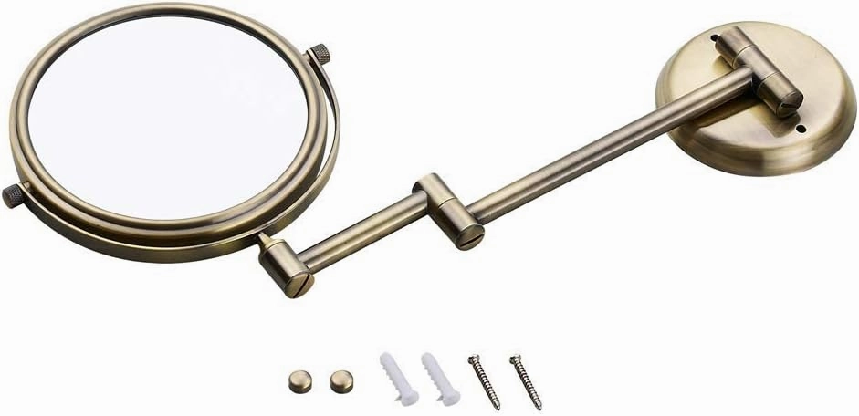 Wall Mounted Makeup Mirrors Magnifying Extend Sturdy Adjustable Cosmetic Mirror Bathroom Shaving Vanity Mirror(3X,8inch)
