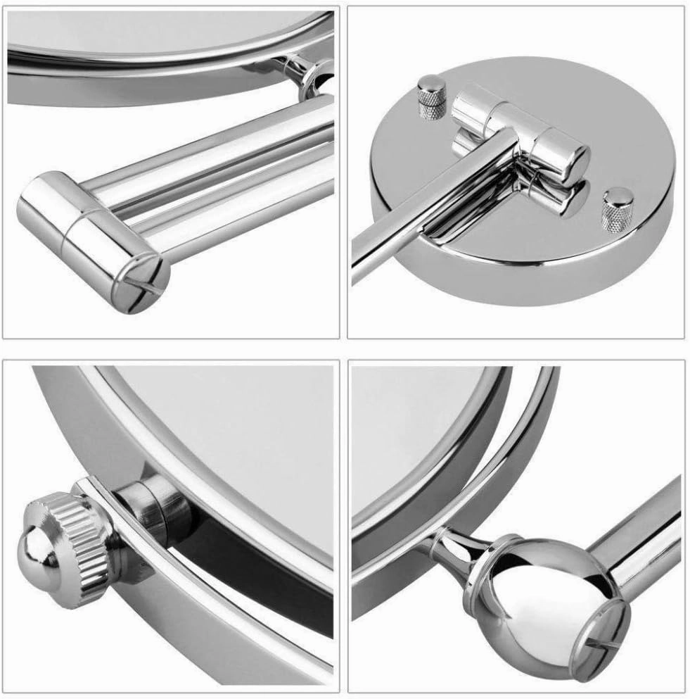 Wall Mounted Makeup Mirrors Magnifying Extend Sturdy Adjustable Shaving Cosmetic Mirror Bathroom Hotel Vanity Mirrors(10x,8inch)