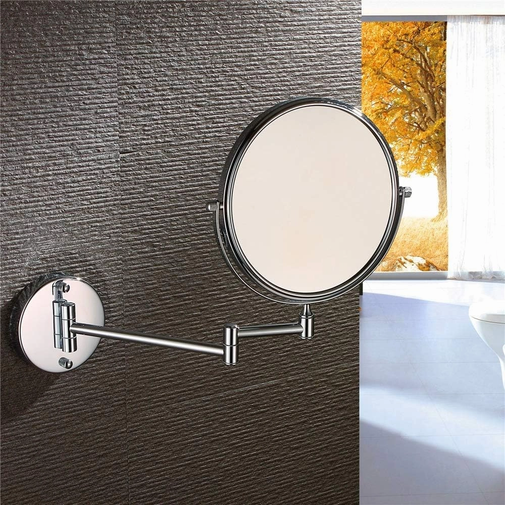 Wall Mounted Makeup Mirrors Magnifying Extend Sturdy Adjustable Shaving Cosmetic Mirror Bathroom Hotel Vanity Mirrors(10x,8inch)