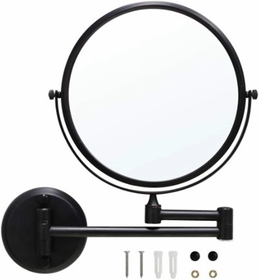 Wall Mounted Makeup Mirrors Magnifying Extend Sturdy Double Sided Adjustable Cosmetic Mirror Bathroom Shaving Vanity Mirror(7X,6inch)