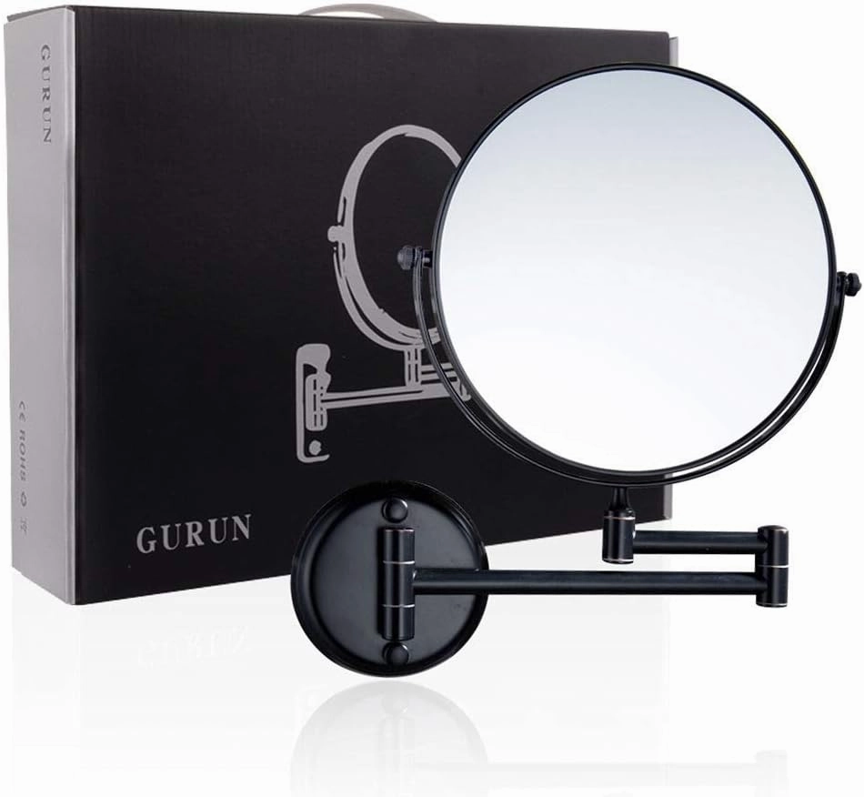 Wall Mounted Makeup Mirrors Magnifying Extend Sturdy Double Sided Adjustable Cosmetic Mirror Bathroom Shaving Vanity Mirror(7X,6inch)