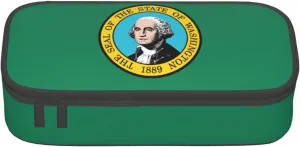 Washington Flag print Large Capacity Storage Bag Travel Office Supplies Box, Makeup Bag, Desk Organizer with