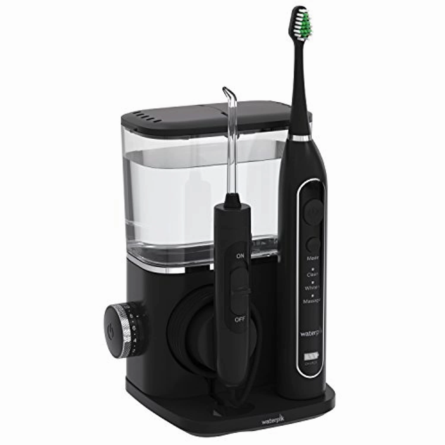 Waterpik CC-01 Complete Care 9.0 Sonic Electric Toothbrush   Water Flosser, Black, 9 Piece Set