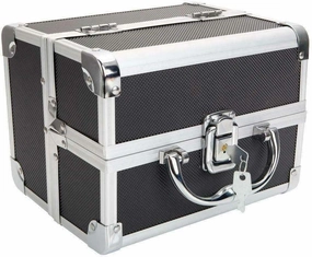 WDYB Aluminum Makeup Train Case Jewelry Box Cosmetic Organizer w/Built-in mirror Cosmetic-display-cases Makeup organizer Bathroom organizer Makeup bag Storage cabinet Bathroom storage Makeup van