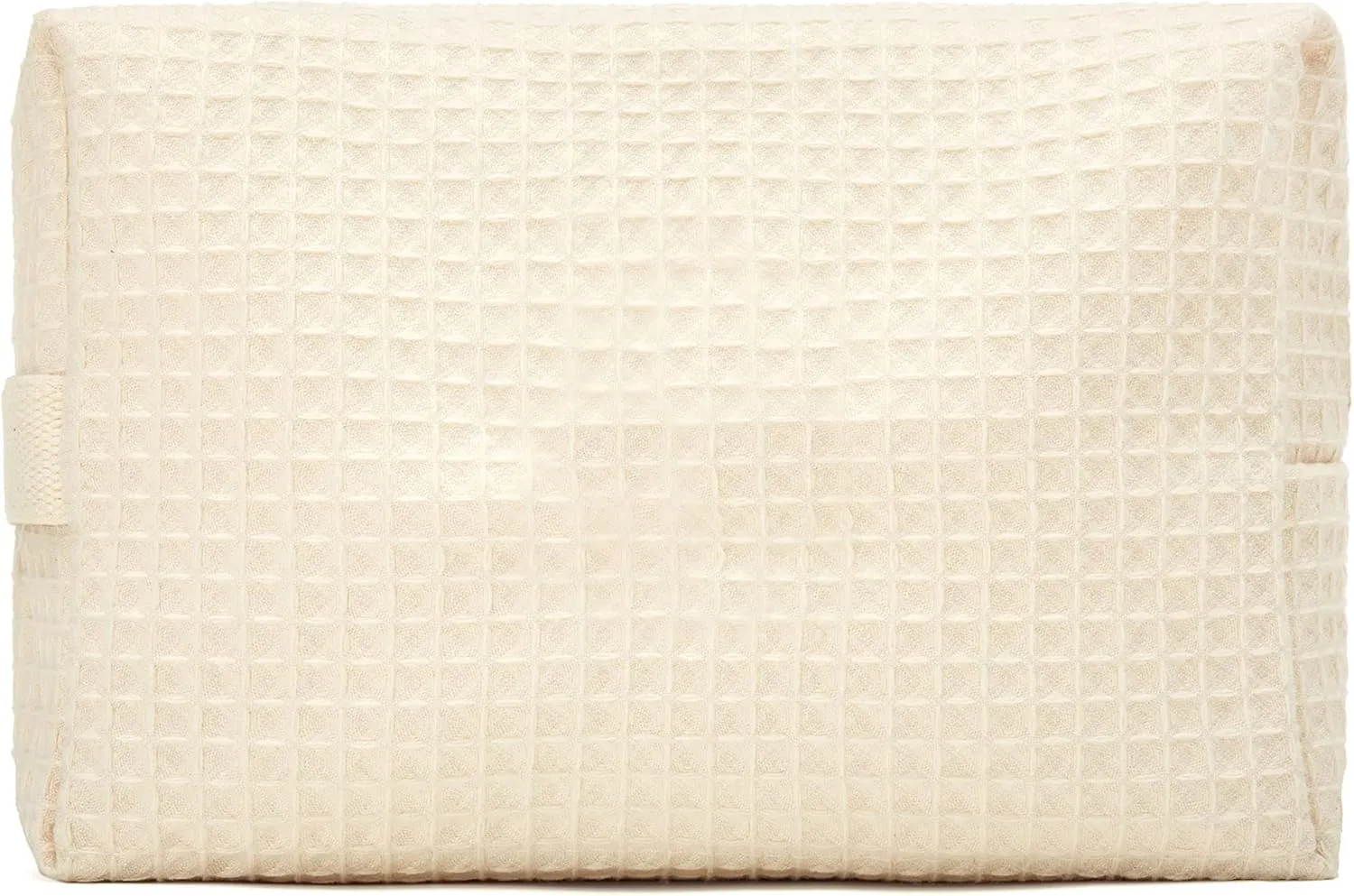 WEDDINGSTAR Women's Large Cotton Waffle Makeup Bag - Ivory