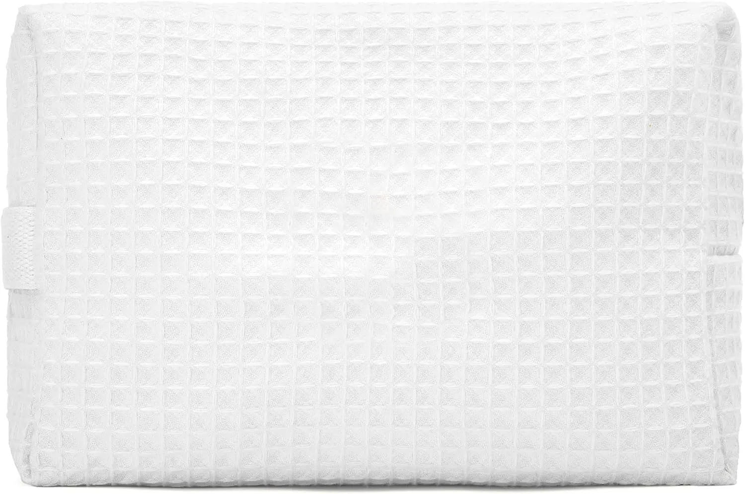 WEDDINGSTAR Women's Large Cotton Waffle Makeup Bag - White