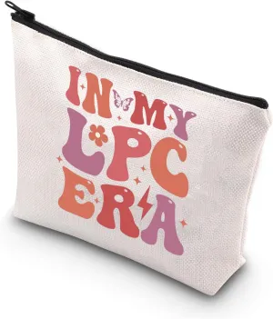 WSNANG In My LPC Era Makeup Bag Licensed Professional Counselor Cosmetic Bag Counseling Office Gifts Counselor Appreciation Gift (LPC Era bag)