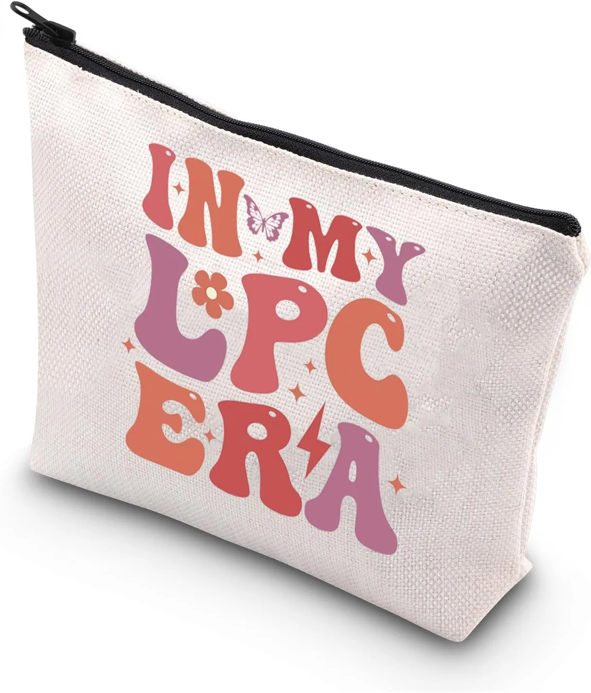 WSNANG In My LPC Era Makeup Bag Licensed Professional Counselor Cosmetic Bag Counseling Office Gifts Counselor Appreciation Gift (LPC Era bag)
