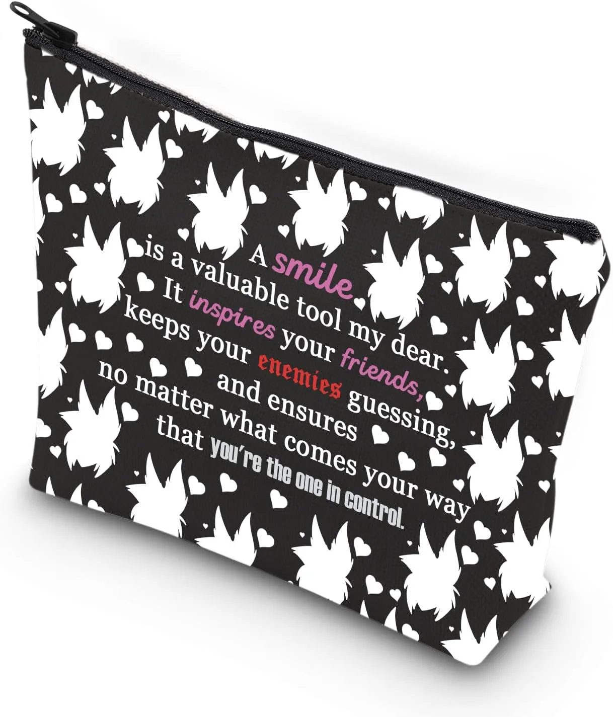 WSNANG Smile Cosmetic Bag Anime Makeup Zipper Bag Cartoon Movie Fans Gift Demon Cartoon Gift (enemies bag)