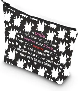 WSNANG Smile Cosmetic Bag Anime Makeup Zipper Bag Cartoon Movie Fans Gift Demon Cartoon Gift (enemies bag)