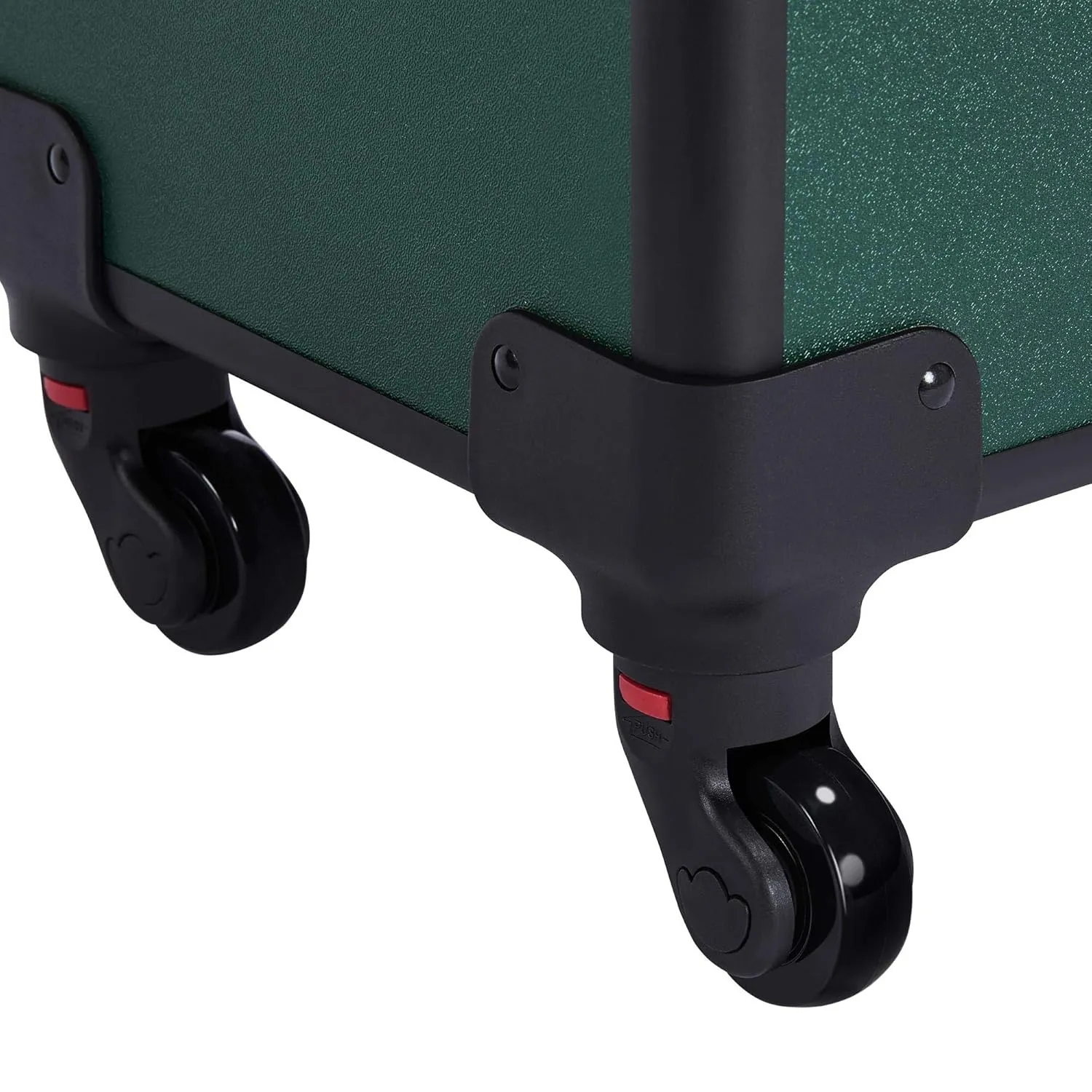 Yaheetech 4 in 1 Aluminum Rolling Makeup Case Professional Cosmetic Case Makeup Train Case Cosmetic Organizer Makeup Trolley Dark Green
