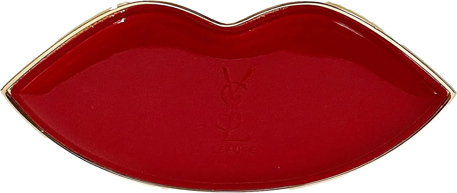 Yves Saint Laurent Small RED KISS Lips Beauty YSL Mirror Compact Makeup Fashion Mirror (4" L x 2" H) - 9478
