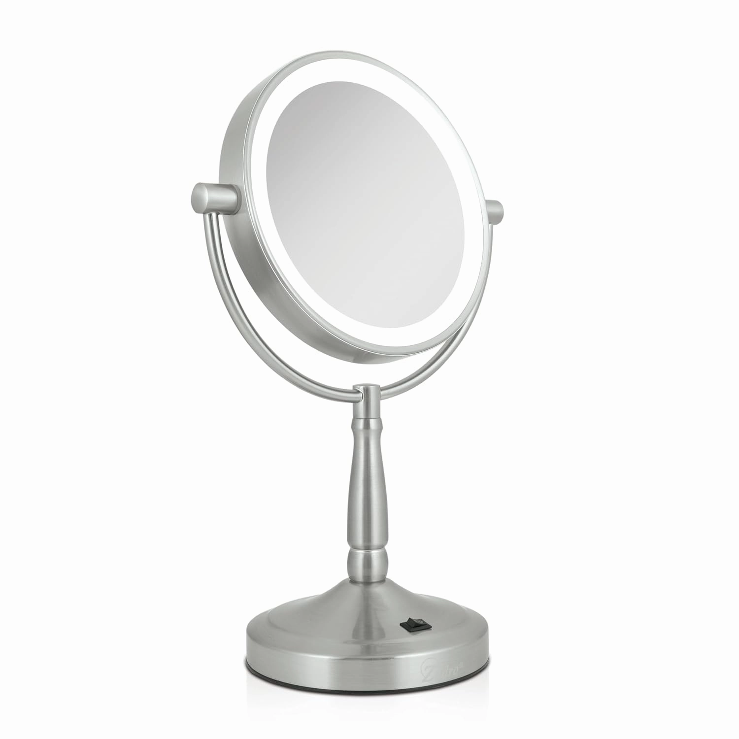 Zadro 9" Round LED Makeup Mirror with Lights and Magnification 5&10X/1X AA Battery Operated Swivel Lighted Makeup Mirror