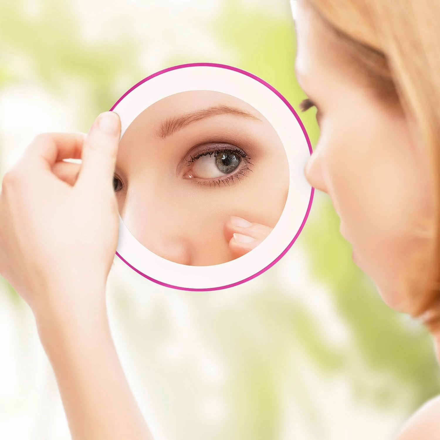 Zadro Compact 10X Magnification LED Lighted Suction Cup Mount Beauty Makeup Mirror, Pink