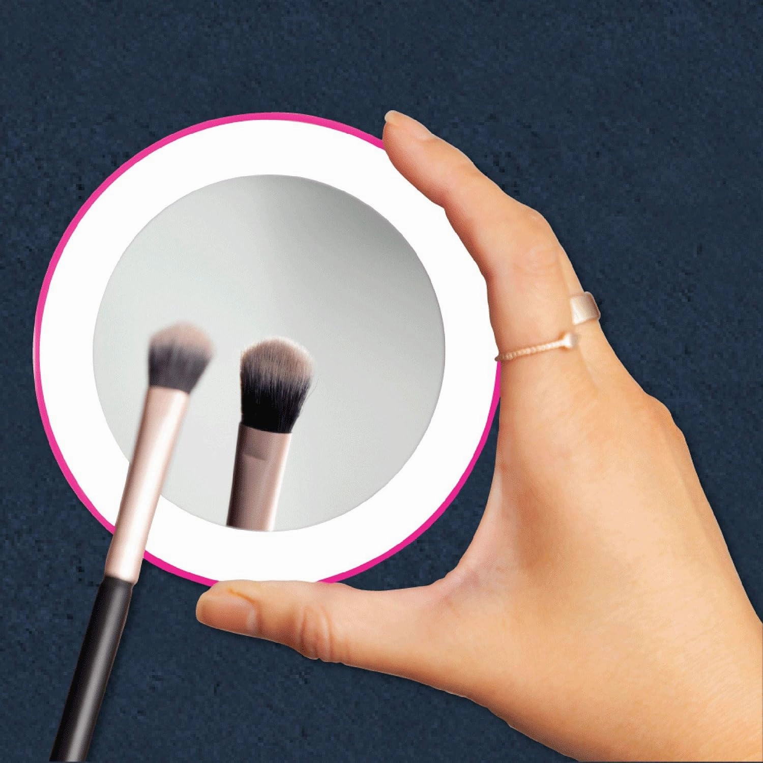 Zadro Compact 10X Magnification LED Lighted Suction Cup Mount Beauty Makeup Mirror, Pink