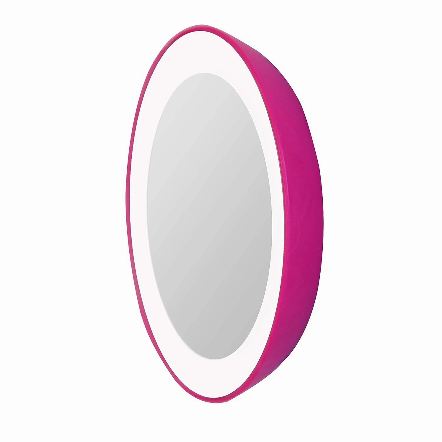 Zadro Compact 10X Magnification LED Lighted Suction Cup Mount Beauty Makeup Mirror, Pink